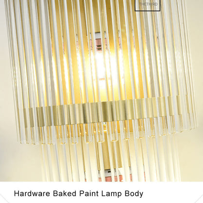Modern 2-Light Fringe Glass Wall Sconce Lamp