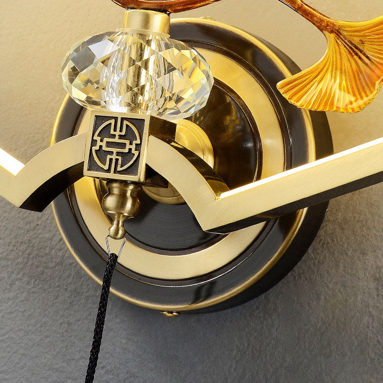 Chinese Copper Magnesium Acrylic LED Wall Sconce Lamp
