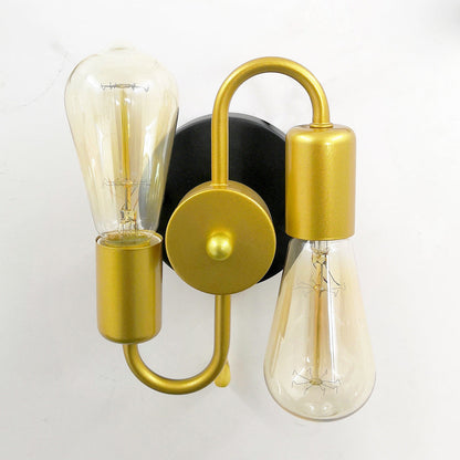 Industrial Iron Symmetrical 2-Light Wall Sconce Lamp