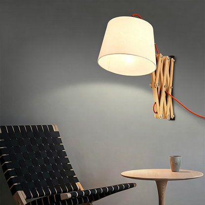 Linen Iron Retractable Rotating 1-Light Wall Sconce Lamp