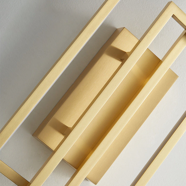 Mid-century Rectangular Geometric LED Wall Sconce Lamp