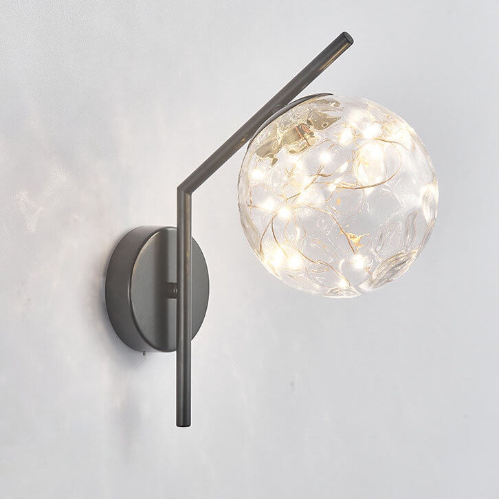 European Full Star Iron Glass Ball LED Wall Sconce Lamp