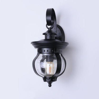 Waterproof Curved Glass Shade LED Outdoor Wall Sconce Lamp