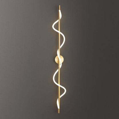 Copper-Plated Curve Long Bar Copper LED Wall Sconce Lamp