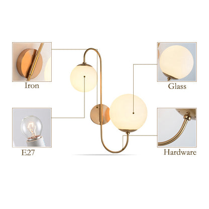 Industrial Magic Bean Glass 2-Light Wall Sconce Lamp