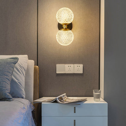 All Acrylic Spherical Lamp Shade 1/2-Light Wall Sconce Lamp