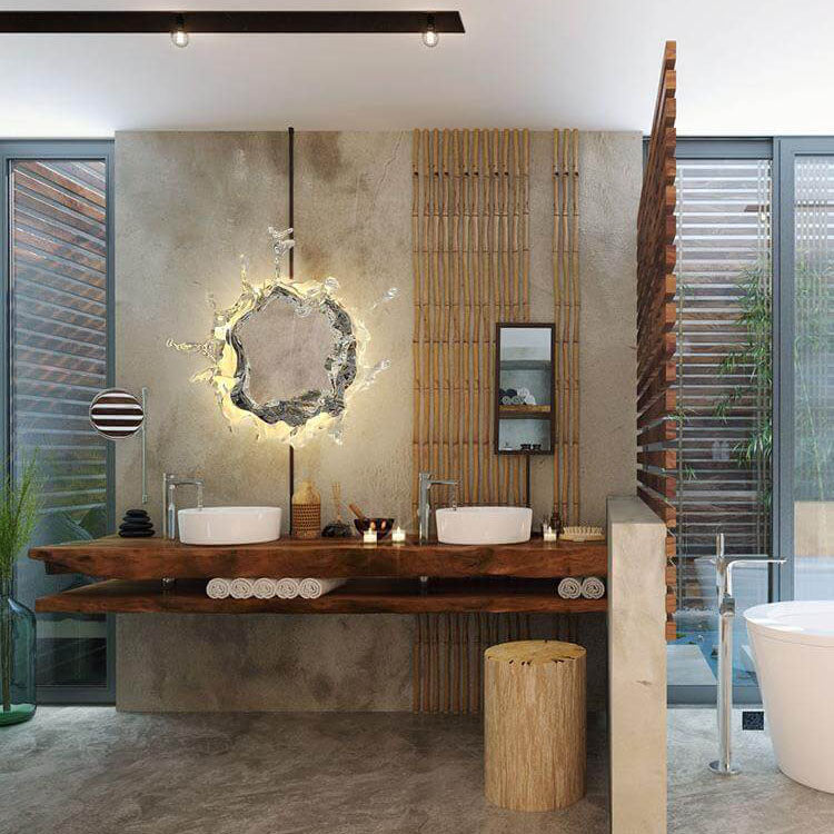 Stainless Acrylic Water Splash Decor LED Wall Sconce Lamp