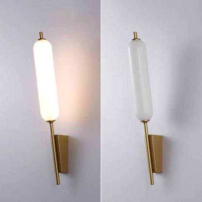 Minimalist Column Straight Arm Iron PC LED Wall Sconce Lamp