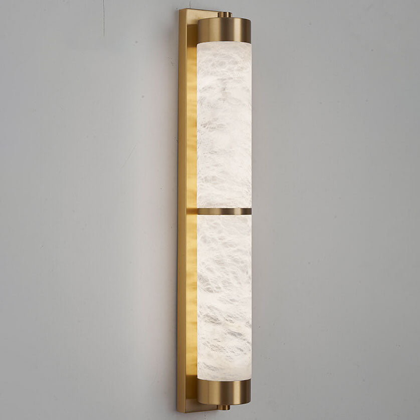 Light Luxury Full Copper Marble Column LED Wall Sconce Lamp