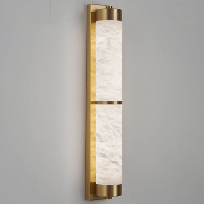 Light Luxury Full Copper Marble Column LED Wall Sconce Lamp