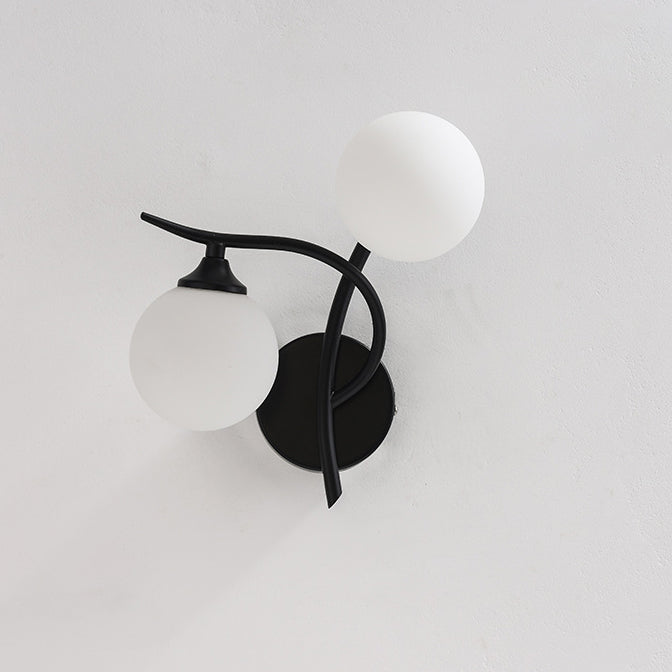 Simplicity Spherical Glass Shade 2-Light Wall Sconce Lamp