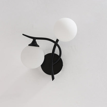 Simplicity Spherical Glass Shade 2-Light Wall Sconce Lamp