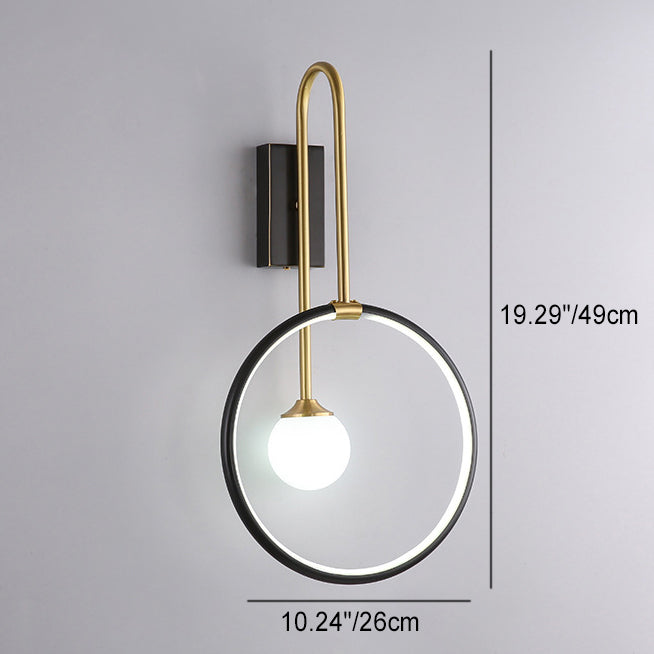 Simplicity Ring Copper Glass 1-Light Wall Sconce Lamp