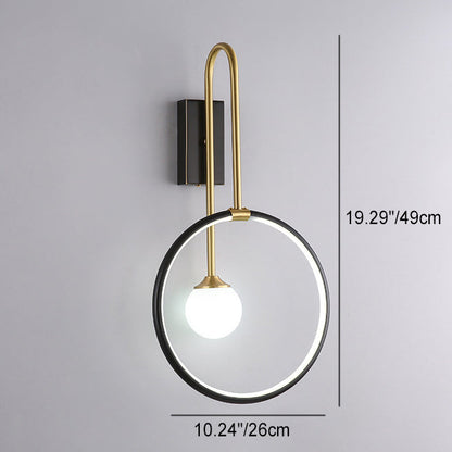 Simplicity Ring Copper Glass 1-Light Wall Sconce Lamp