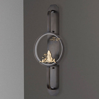 Retro Chinese Round Long Ring LED Wall Sconce Lamp