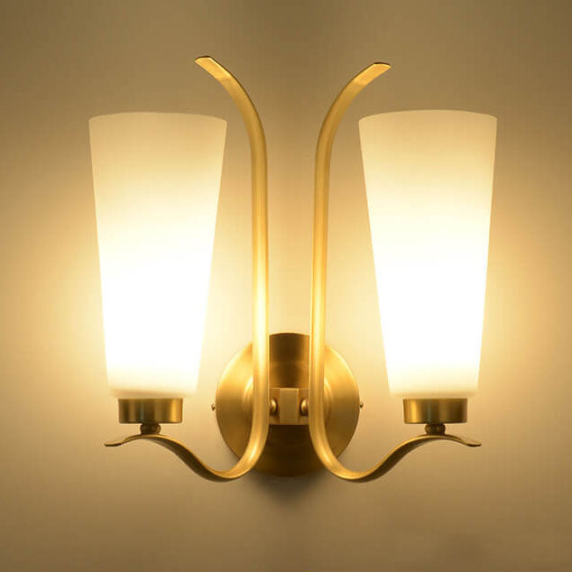 European Light All Copper Glass 1/2-Light Wall Sconce Lamp