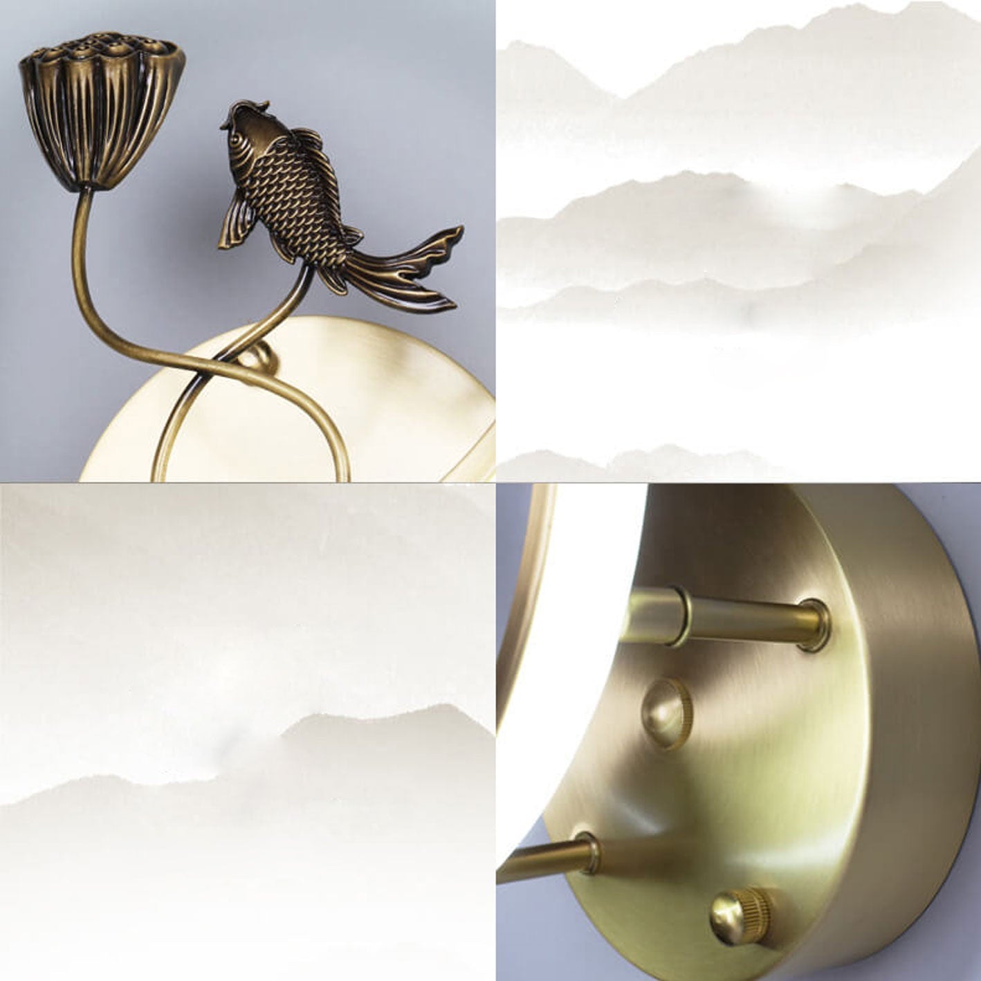 Chinese Lotus Pond Landscape Design LED Wall Sconce Lamp