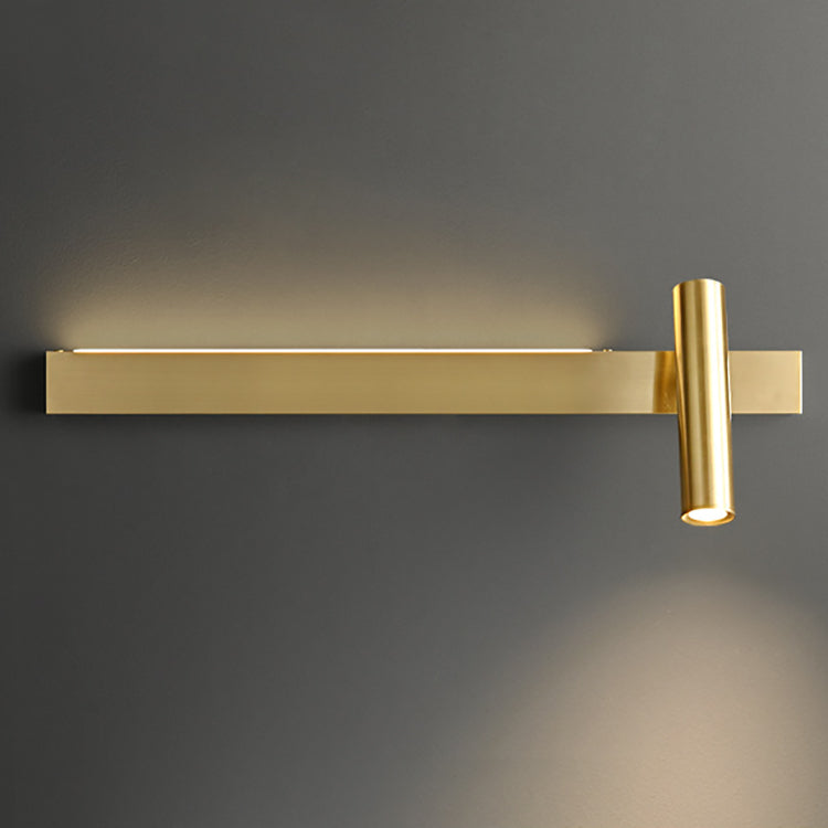 Luxury Rectangle Cylinder Full Copper LED Wall Sconce Lamp