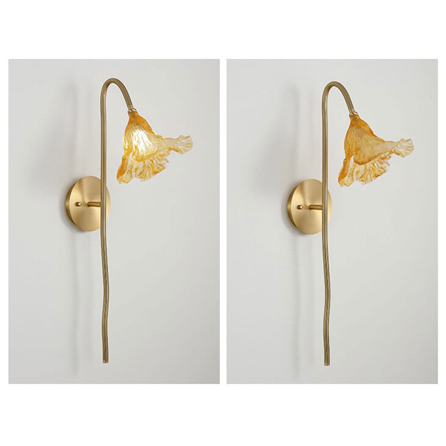 Chinese Lotus Glass Lamp Design 1-Light Wall Sconce Lamp