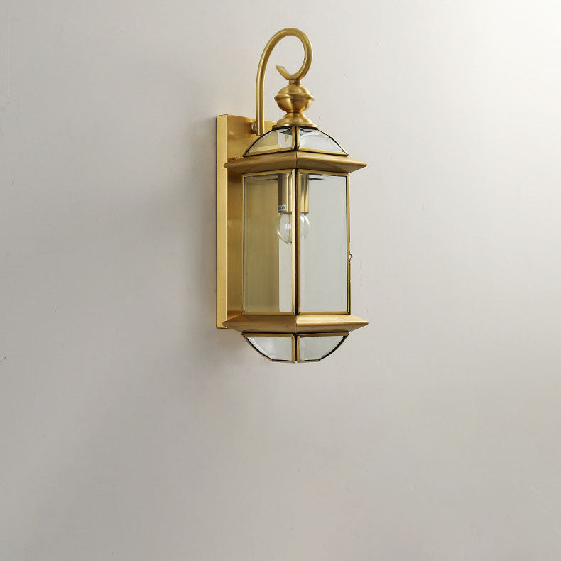 Copper Lantern 1-Light Outdoor Waterproof Wall Sconce Lamp