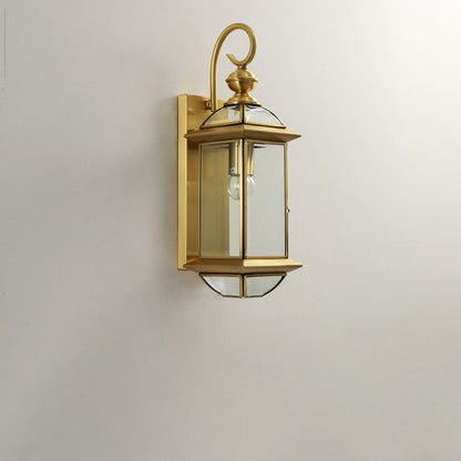 Copper Lantern 1-Light Outdoor Waterproof Wall Sconce Lamp