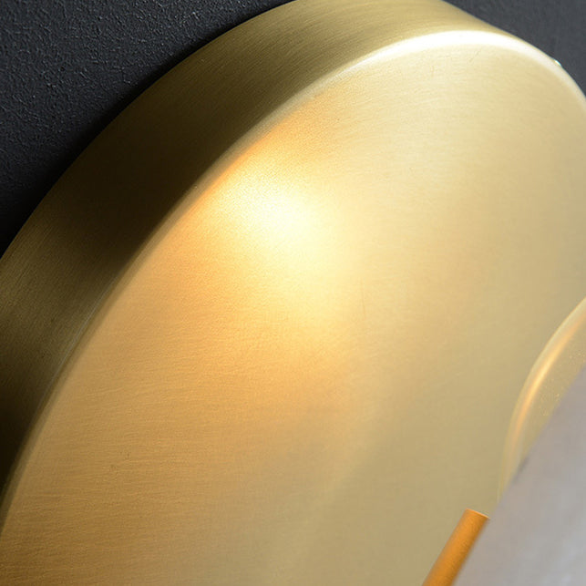 Luxury Round Full Copper Marble 1-Light Wall Sconce Lamp