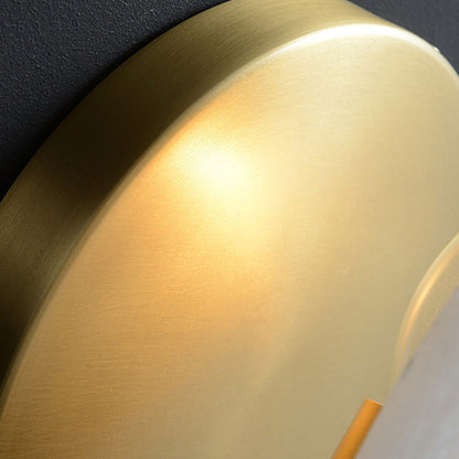 Luxury Round Full Copper Marble 1-Light Wall Sconce Lamp