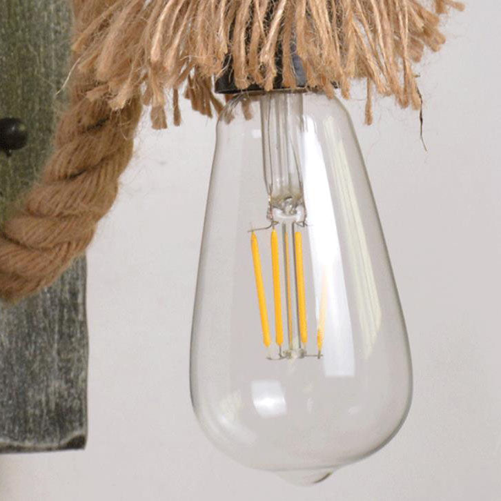 Vintage Solid Wooden Twine 1-Light Wall Sconce Lamp
