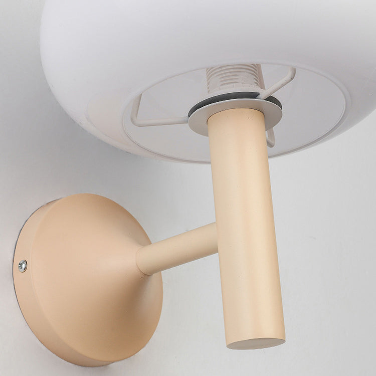 Simplicity Glass Mushroom Round 1-Light Wall Sconce Lamp