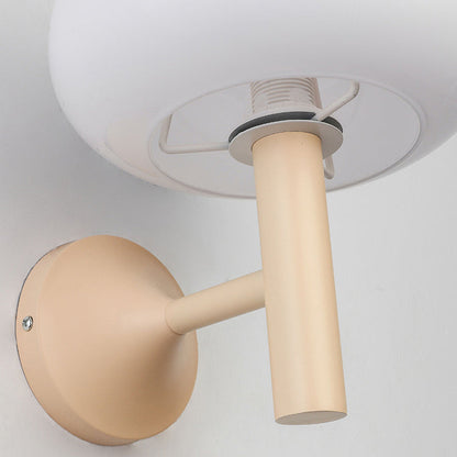 Simplicity Glass Mushroom Round 1-Light Wall Sconce Lamp
