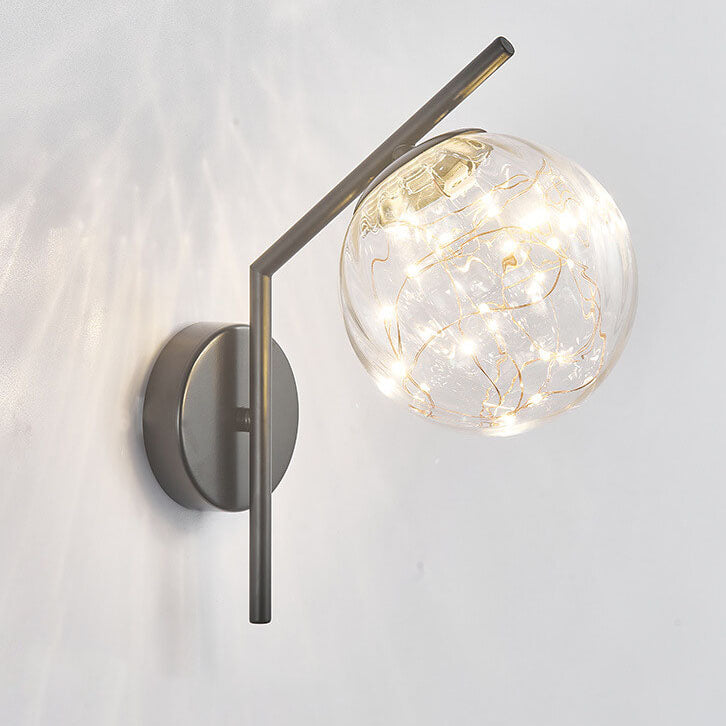 European Full Star Iron Glass Ball LED Wall Sconce Lamp