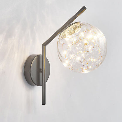 European Full Star Iron Glass Ball LED Wall Sconce Lamp
