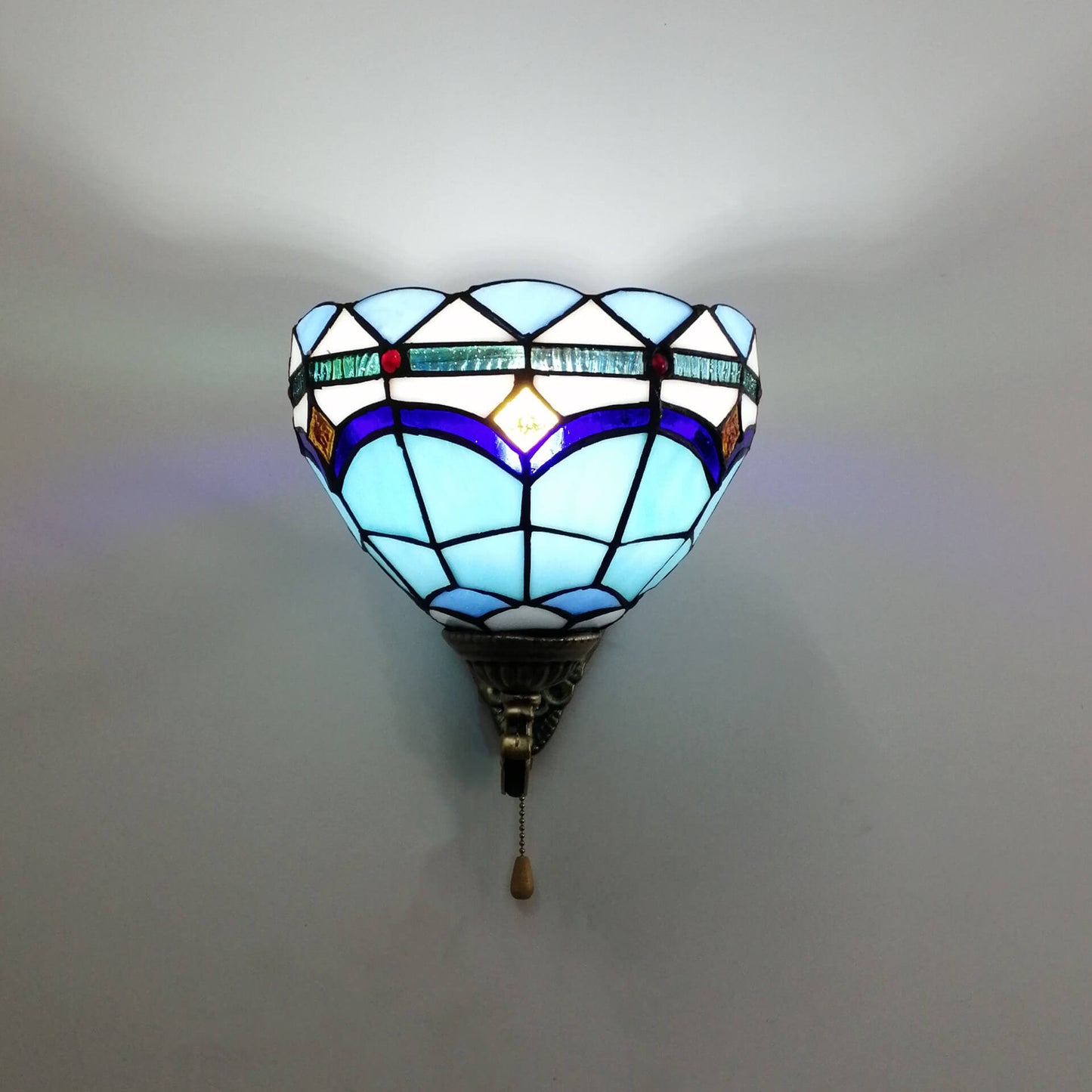 Tiffany Resin Glass Flower Shape 1-Light Wall Sconce Lamp