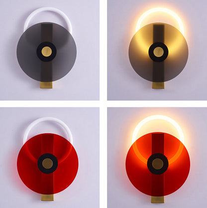Creative Iron Acrylic Round Disc LED Wall Sconce Lamp