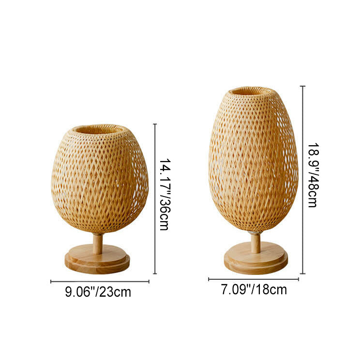 Traditional Wood Bamboo Table Lamp