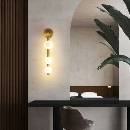Light Luxury Bead String Design 3-Light Wall Sconce Lamp
