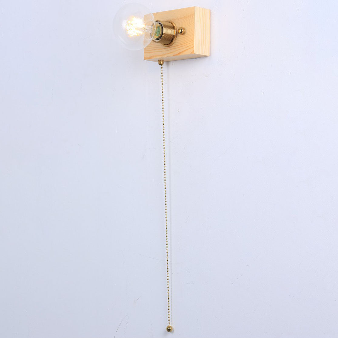 Traditional Rectangle Iron Wood 1-Light Wall Sconce Lamp