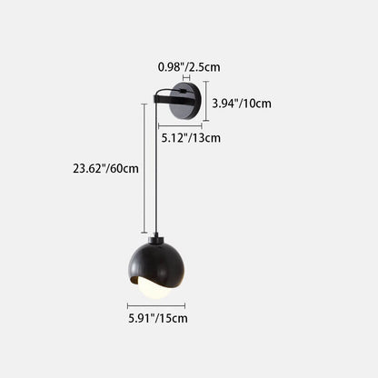 Spherical Copper Shade Glass 1-Light Wall Sconce Lamp