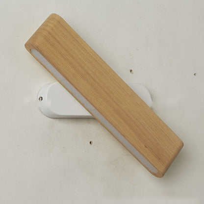 Rotatable Long Bar Wood Acrylic LED Wall Sconce Lamp
