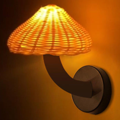 Japanese Iron Mushroom Shape 1-Light Wall Sconce Lamp