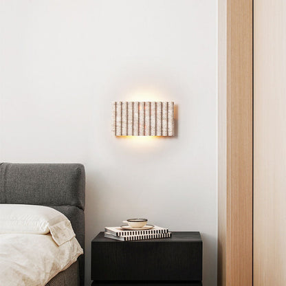 Grille Beige Travertine Rectangle 1-Light Wall Sconce Lamp