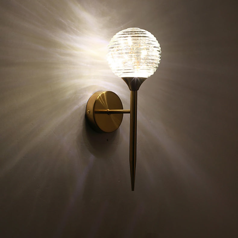 Round Ball Antler Iron Glass LED Wall Sconce Lamp