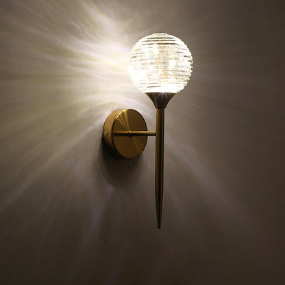 Round Ball Antler Iron Glass LED Wall Sconce Lamp