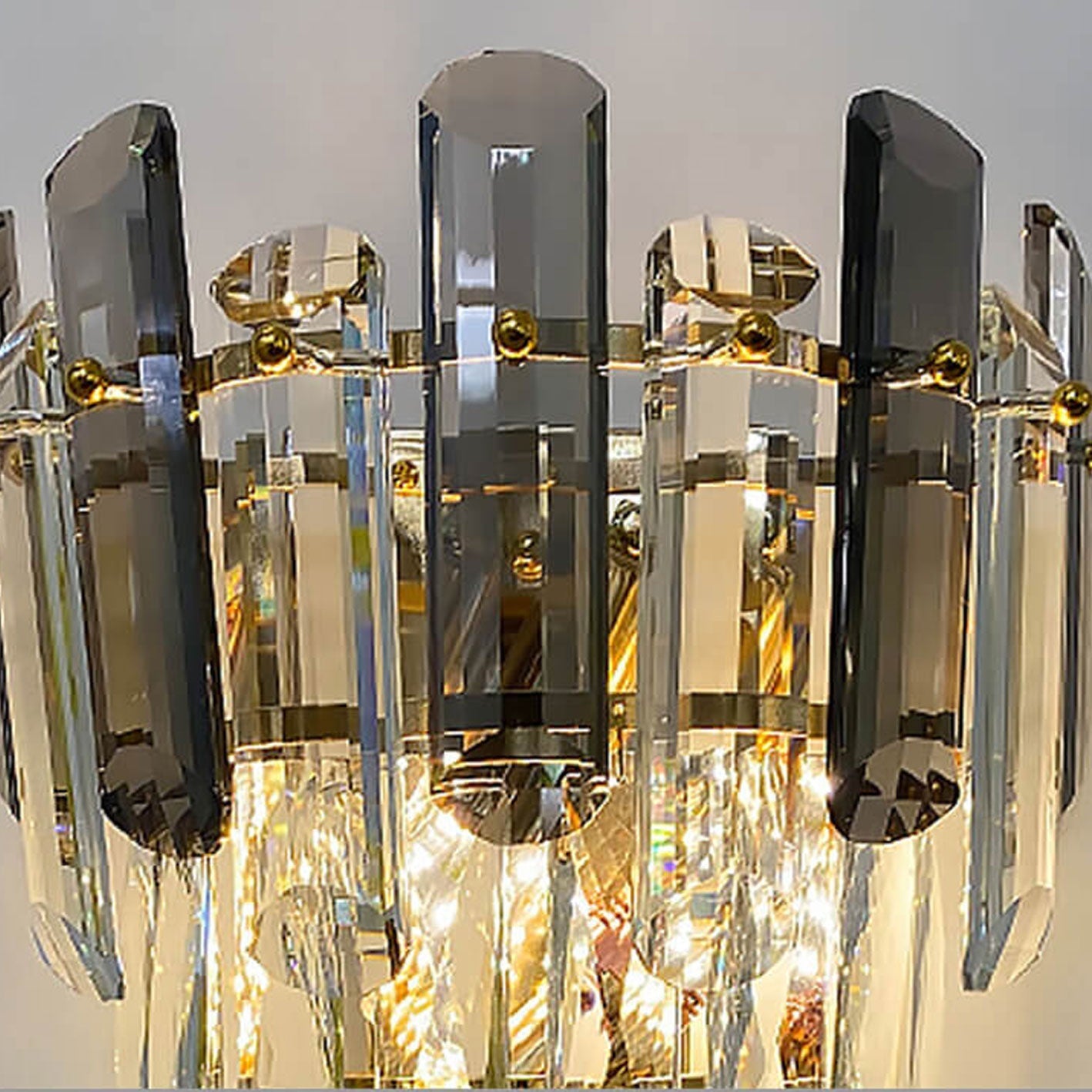 Luxury Crystal Multi-Layer Column 1-Light Wall Sconce Lamp