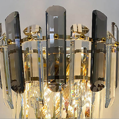 Luxury Crystal Multi-Layer Column 1-Light Wall Sconce Lamp
