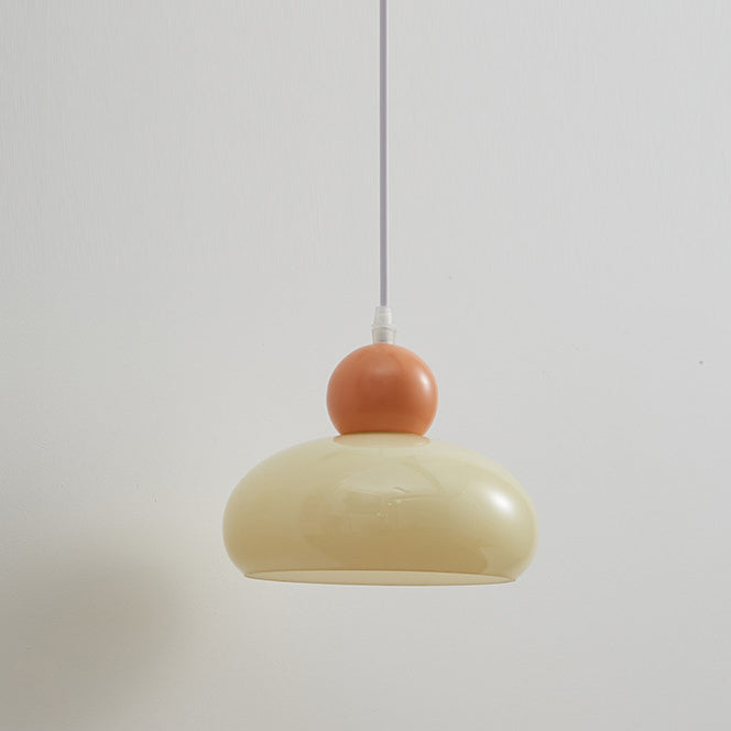Cream Dome Round Iron Glass 1-Light Wall Sconce Lamp