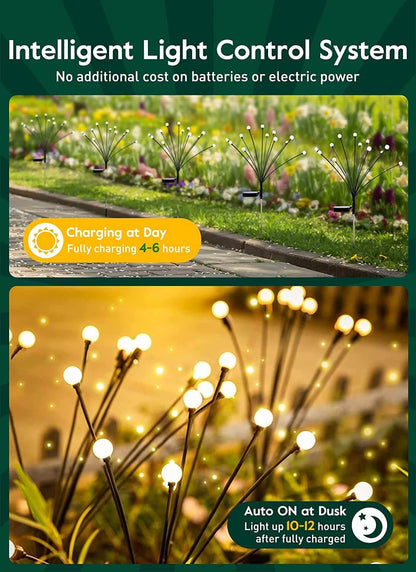 Modern Decorative Solar Firefly Waterproof ABS LED Lawn Insert Ground Outdoor Landscape Lighting