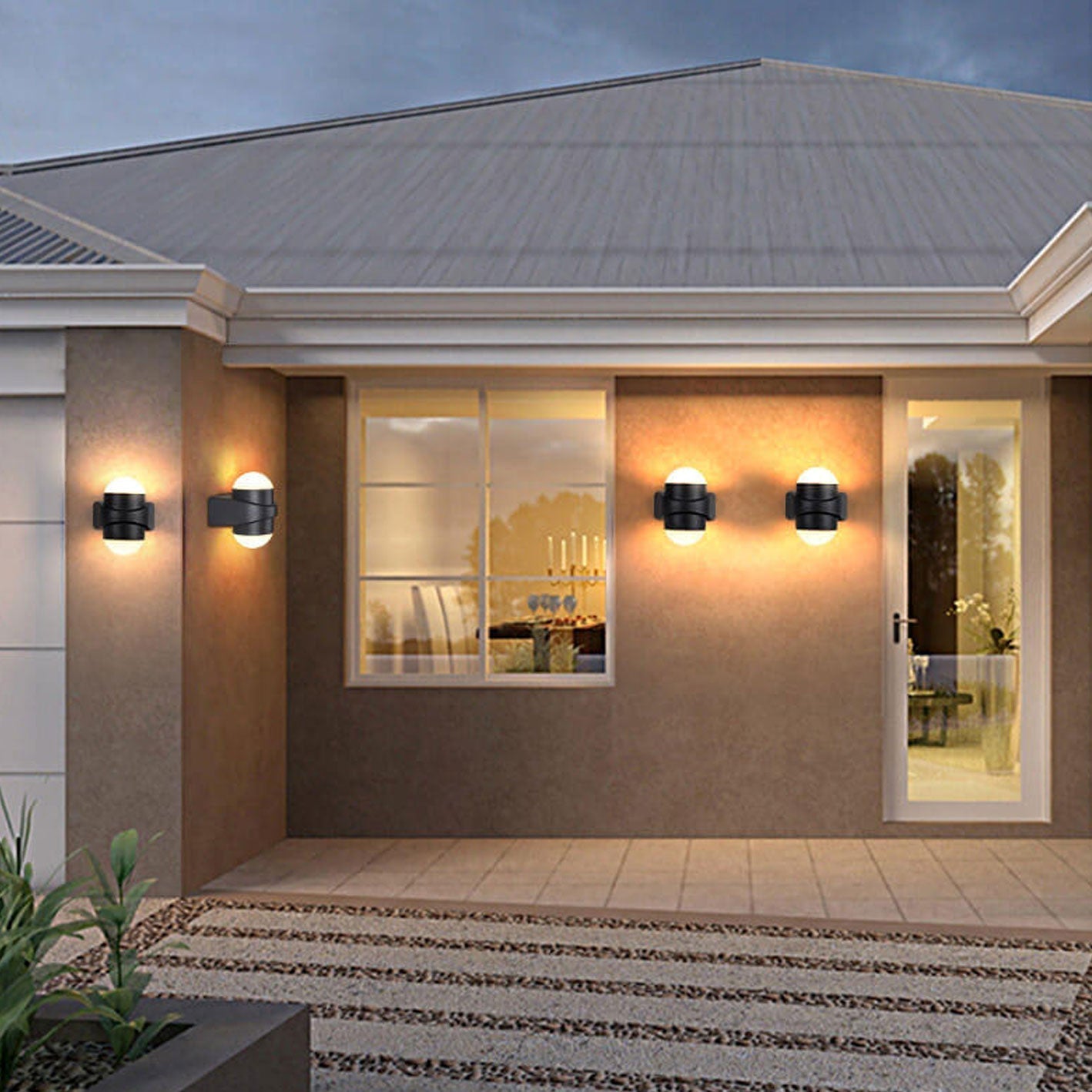 Cylinder Ball LED Outdoor Waterproof Patio Wall Sconce Lamp