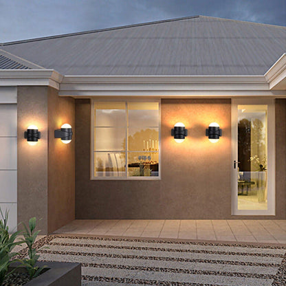 Cylinder Ball LED Outdoor Waterproof Patio Wall Sconce Lamp
