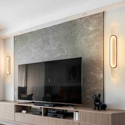 Nordic Iron Acrylic Strip Elliptical LED Wall Sconce Lamp